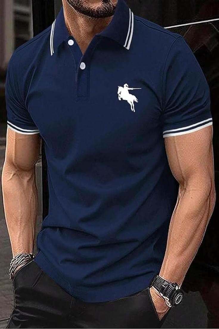 Lymio Men T-Shirt || T-Shirt for Men || Plain T Shirt || T-Shirt (Polo-18-21) || Blue Color