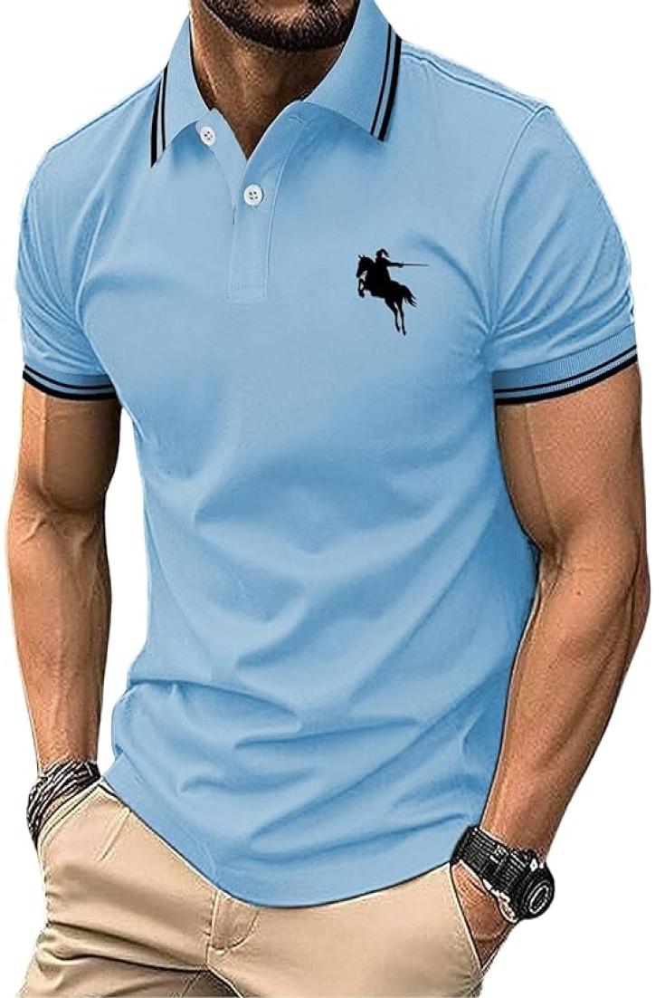 Lymio Men T-Shirt || T-Shirt for Men || Plain T Shirt || T-Shirt (Polo-18-21) Sky Blue